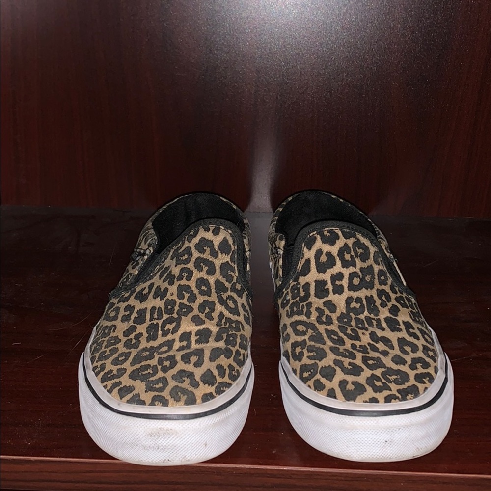 Vans Leopard print slip ons
